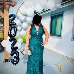 Emerald Green Prom Dress Size 13